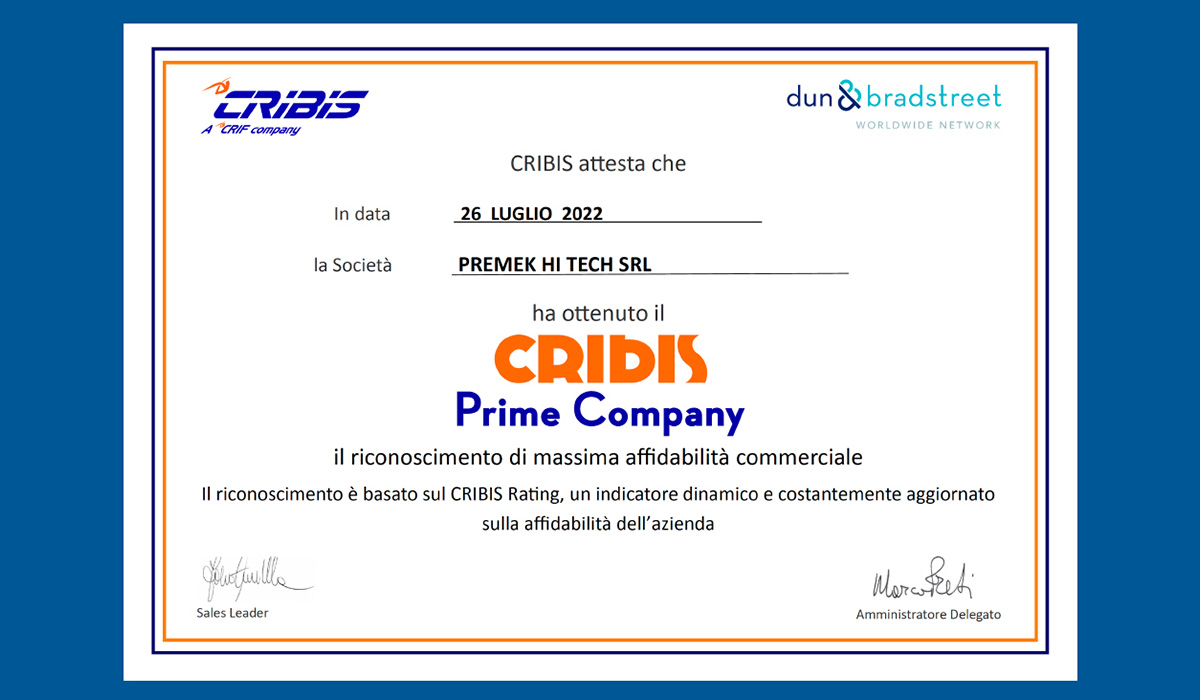 riconoscimento da Cribis Prime Company | Premek